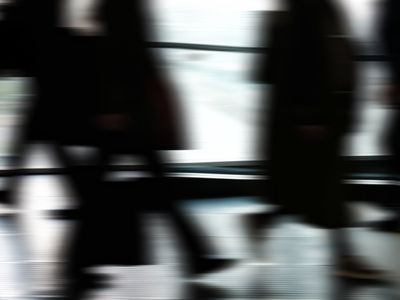 Person exploring the city walking